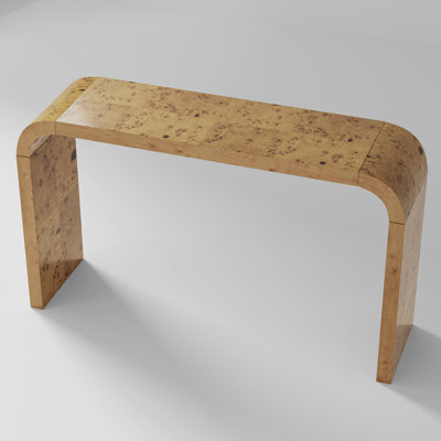 Shelmerdine Fuller 52" Burl Wood Console Table– Handcrafted Elegance with Sleek Curves by Latitude Run