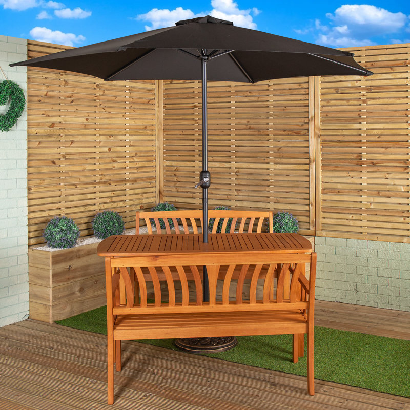 Samuel Alexander Rectangular 5 - Piece 4 - Person 135Cm L Outdoor Table Set, Black