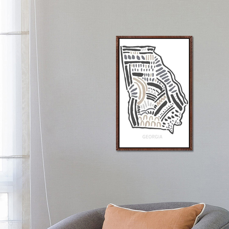Georgia - Print on Canvas, Classic Brown Wood Framed, 66.04 cm H x 45.72 cm W