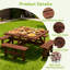 Ensemble de salle à manger de patio en bois durable, grande table carrée pour la famille et le jardin