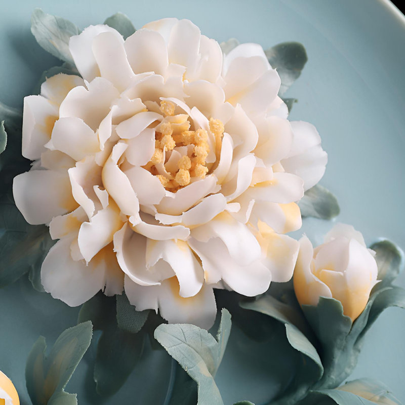 Élégante décoration murale florale en pivoine - Style traditionnel chinois