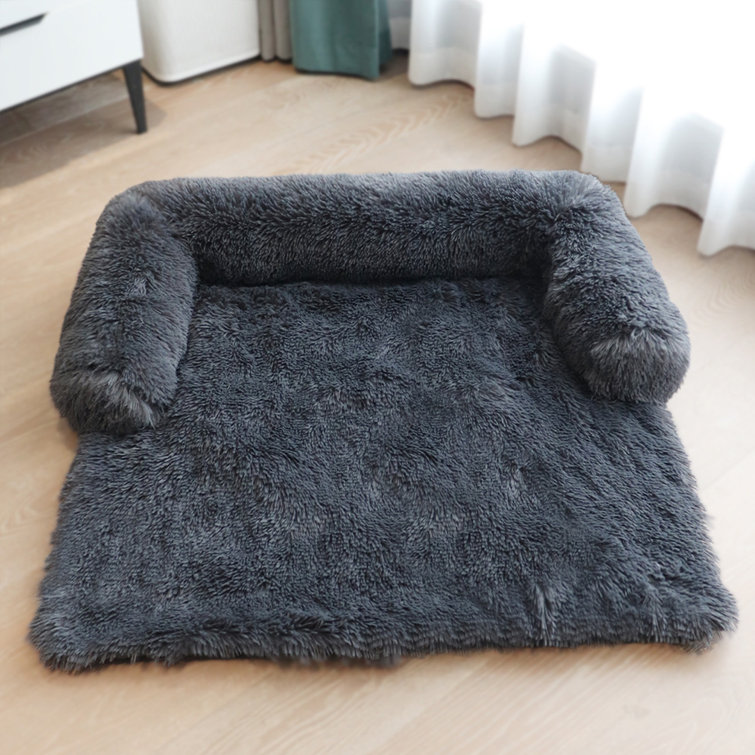 Calming Plush Dog Bed (Deep Gray)