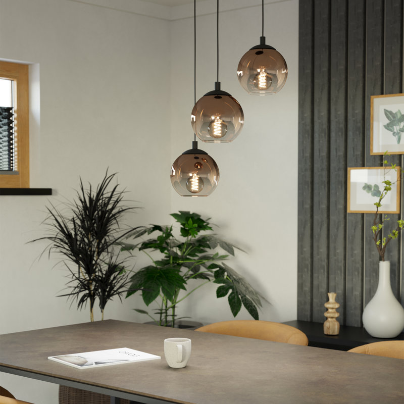 Ariscani 1 Ombre Effect Glass 3 Light Pendant