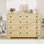 Commode 8 tiroirs Mid-Century, commode en bois de 55 po de largeur avec tiroirs profonds et poignées en métal pour la chambre à coucher, le salon, l'entrée ou le couloir