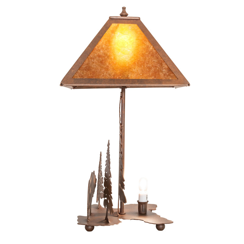 Rustic Lodge Table Lamp, Amber