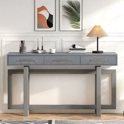 Wooden Console Table With Three Drawers
