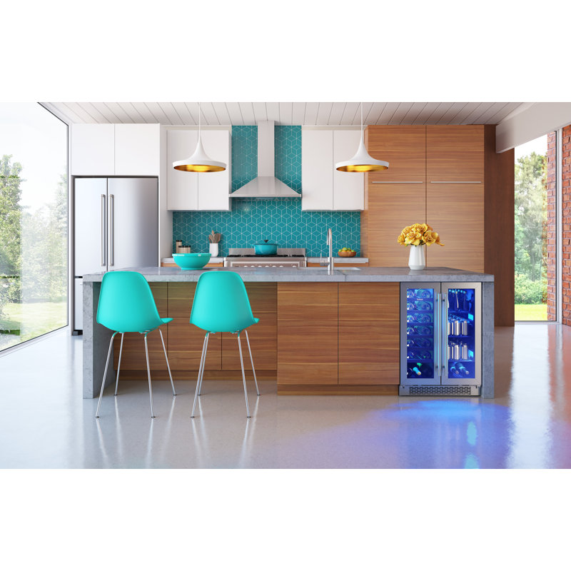 Brisas by Zephyr 24" 21-Bottle and 64-Can Dual Zone Wine and Beverage Cooler