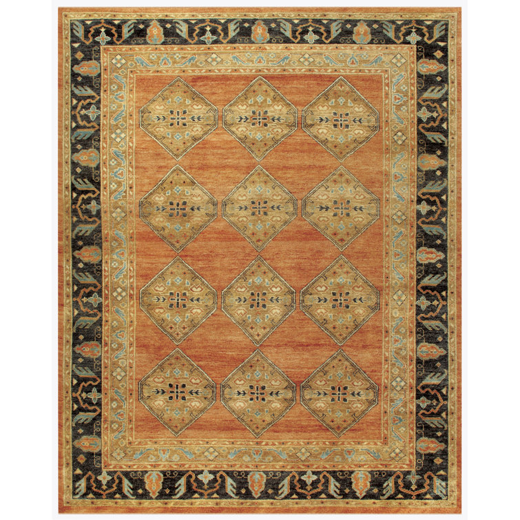Tapis rouille en laine noué à la main Herta