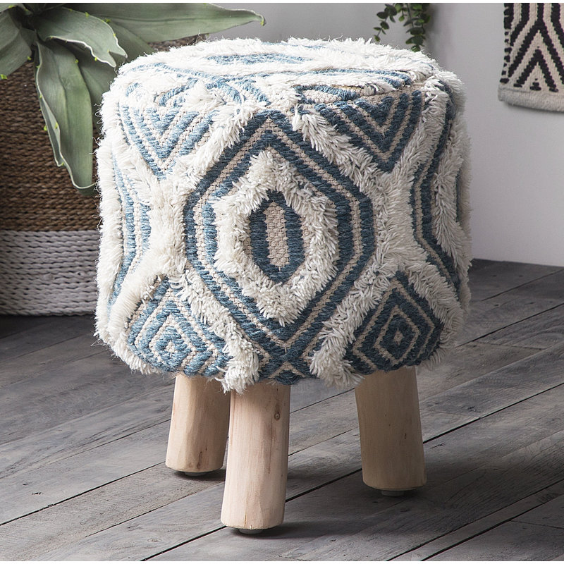 Dunkelberger 33cm Wide Round Ikat Standard Ottoman