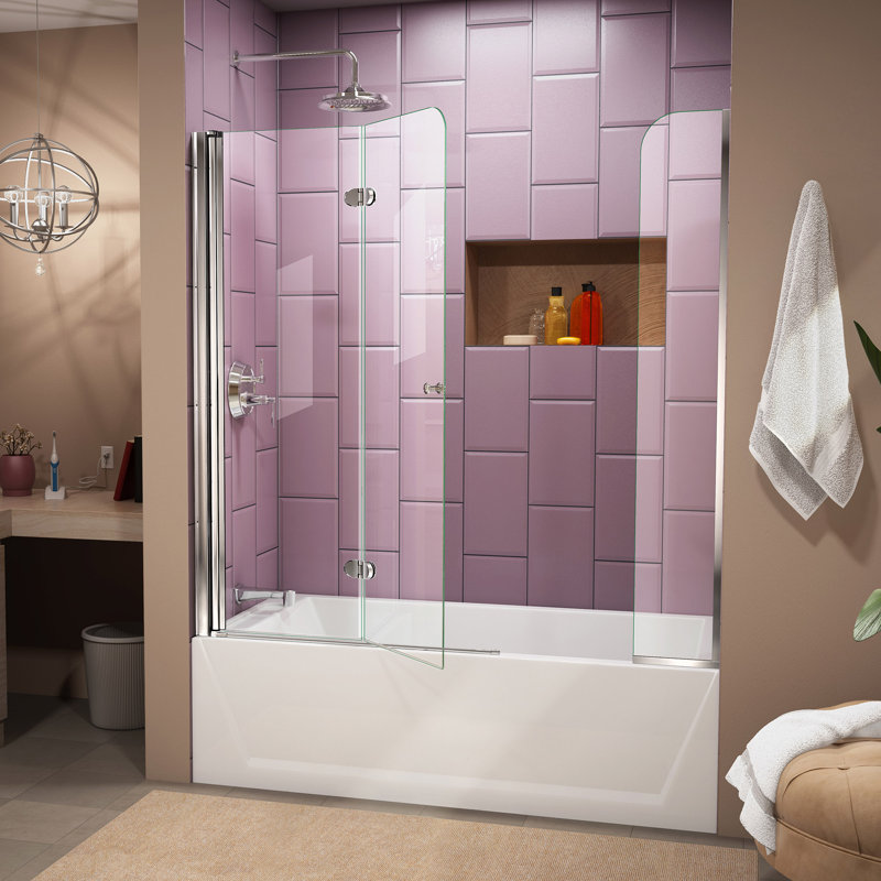 Porte de baignoire pliante Aqua L 60 po x H 58 po Aqua Fold