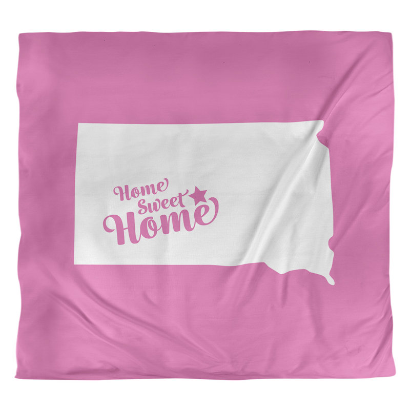 Housse de couette réversible simple Home Sweet Pierre, Rose, Housse de couette pour grand lit, Microfibre