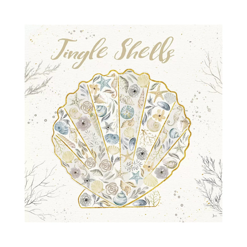 Seaside Blossoms I Blue Jingle by Jess Aiken - Print on Canvas, Wrapped Canvas, 66.04 cm H x 66.04 cm W x 1.91 cm D