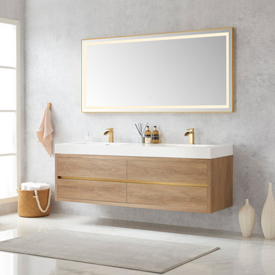 Ensemble de meuble-lavabo double mural 72 po Vali