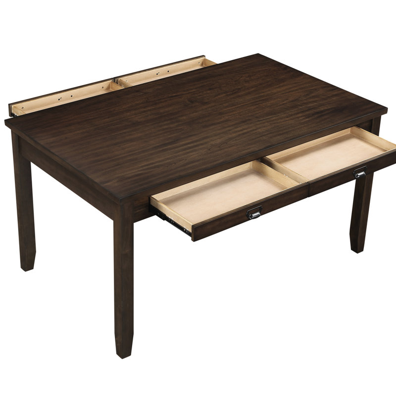 Table de salle à manger à finition cerisier foncé 4, meubles en bois rectangulaires, pouvant accueillir 6