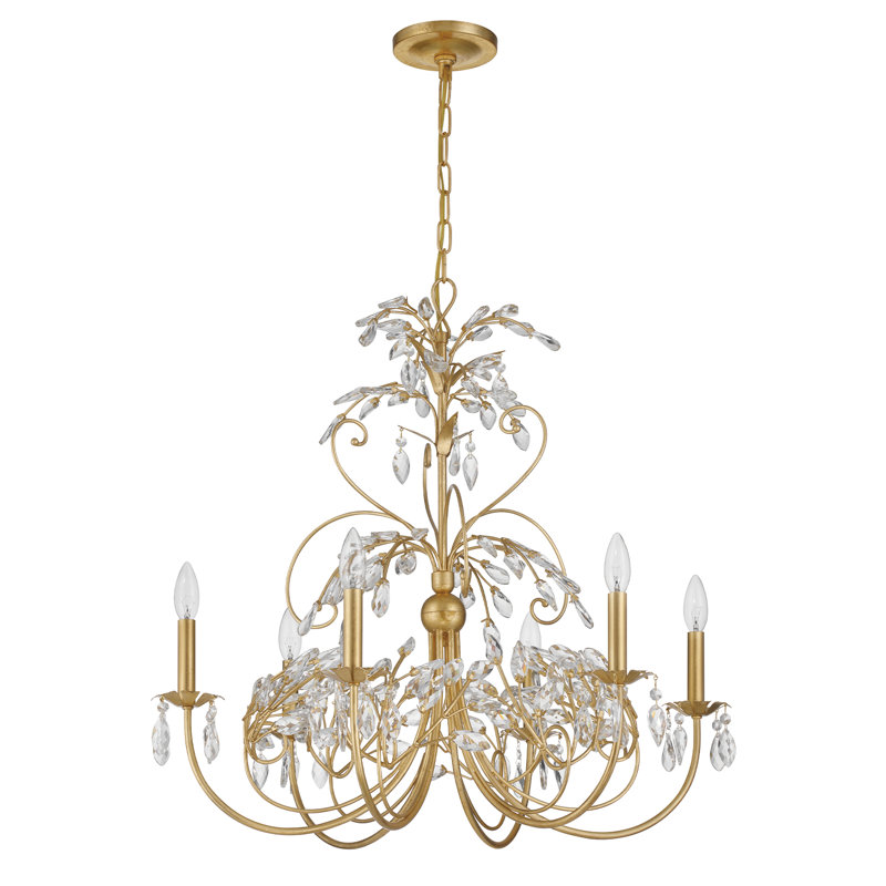 Miquesha 6 Light Antique Gold Chandelier