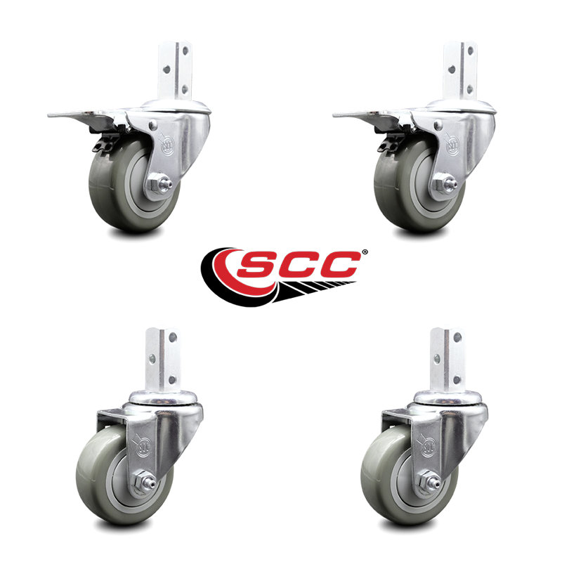 Square Stem Caster, Gray