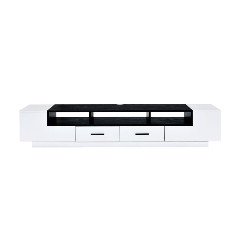 Oluwasegun 2-Drawer Rectangular TV Stand in White/Black