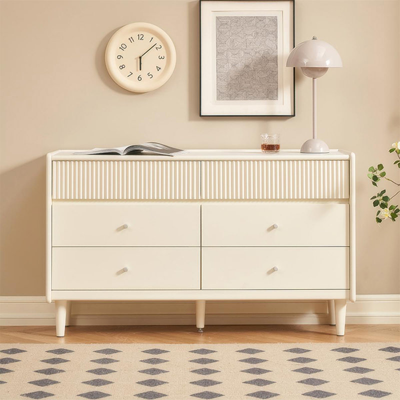 Modern Crystal-cream Solid Wood Accent Cabinet