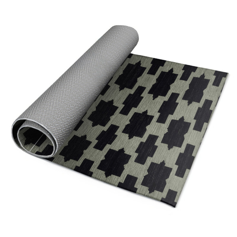 Tapis gris intérieur et extérieur Trellis, Rectangle 9 pi x 12 pi