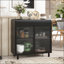 Armoire moderne avec portes en verre trempé figuré