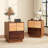 19.7"W Contrasting Color Solid Wood Nightstand