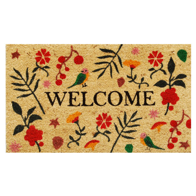 Arriba Non-Slip Floral Outdoor Doormat