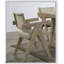 Ensemble de salle à manger contemporain en placage de chêne 7 pièces avec fauteuils rembourrés en polyester pour les salles à manger modernes