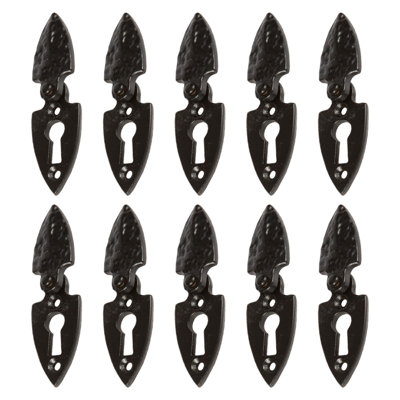 Hammer & Tongs - Arrowhead Escutcheon Plate with Cover - W30mm x H55mm - Black