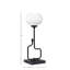 Lampe d'appoint Amarmula, avec ports USB, finition noir mat, verre à bulles transparent de 7 po-1222879849-1222879850