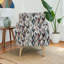 Fauteuil capitonné multicolore l 29 po avec pieds en bois massif