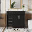 Meuble-lavabo de 36 po avec lavabo en résine supérieur, armoire de rangement autoportante avec 2 tiroirs et un tiroir basculant, ensemble de meuble-lavabo à structure en bois, tablette à hauteur réglable-1515362441