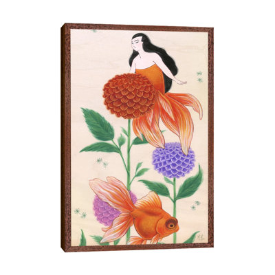 Goldfish Mermaids Dahlias by Martin Hsu - Print on Canvas