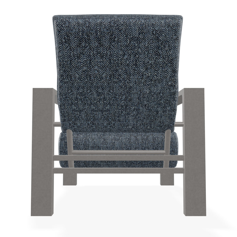 Larssen Deep Seating Cushion Arm Chair, Warm Gray, Restore Indigo