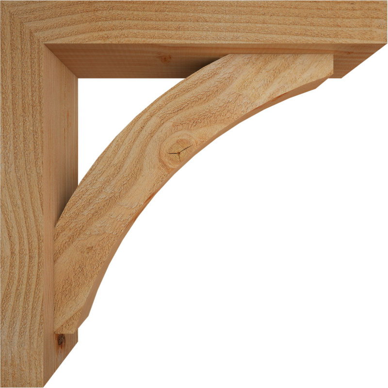 Thorton Block Bracket with Offset Brace, 18 x 18, 4"W Douglas Fir (Rough Sawn)