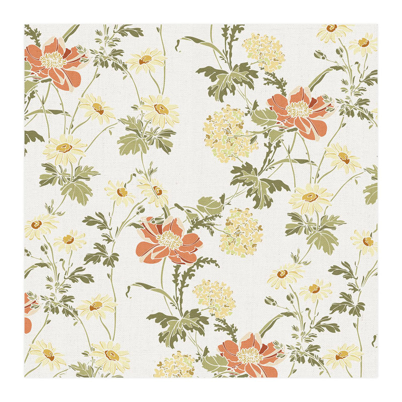Abstract Floral Peel & Stick Floral Border, 120" L x 120" W