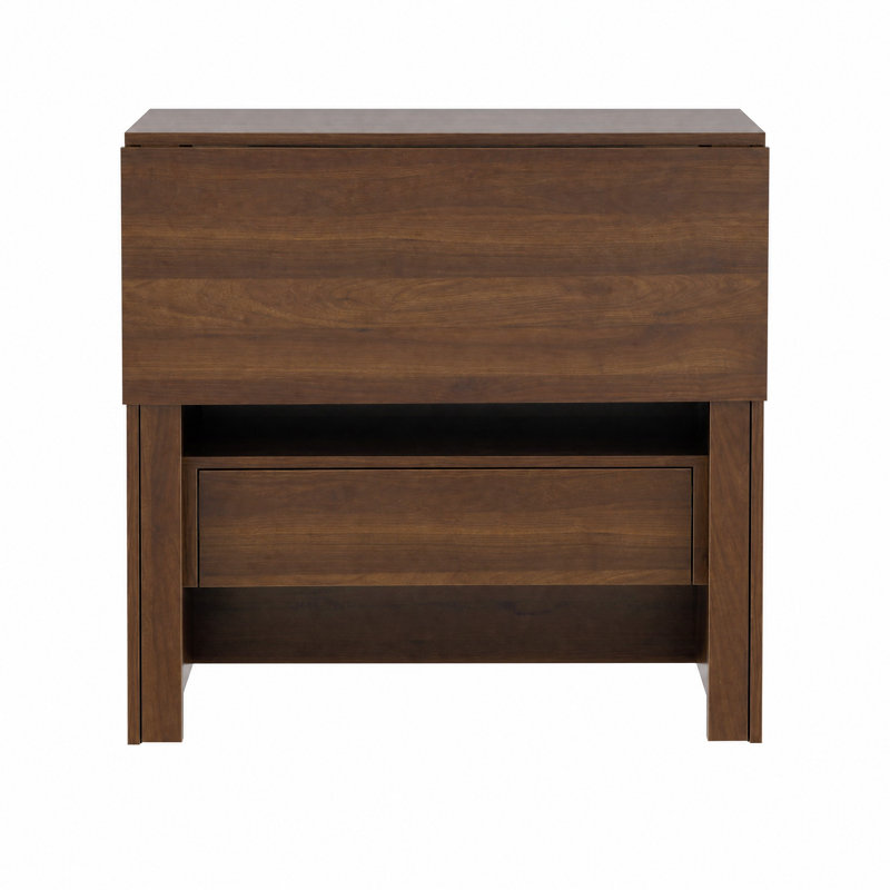 Bureau convertible pour bibliothèque avec tiroirs et casier ouvert - Bureau compact pour petites chambres et bureaux à domicile