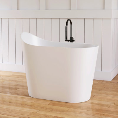 Forma 43'' Japanese Freestanding Bathtub Solid Surface Deep Soaking Tub