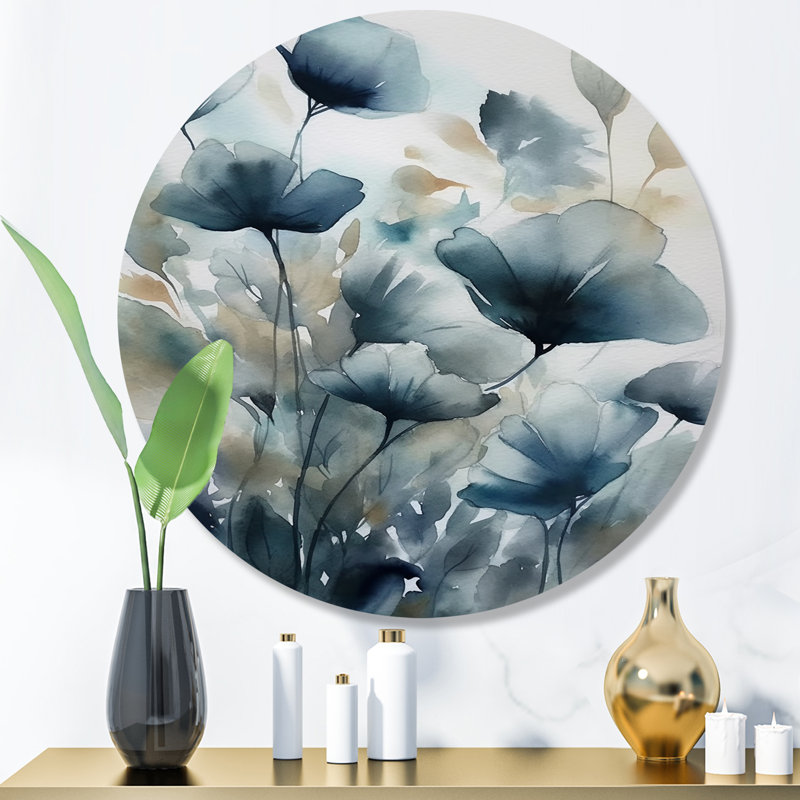 Feuilles et fleurs bleues Nittany III, H 23 po x l 23 po x P 1 po