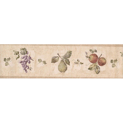 Bordure de papier peint à motif de feuilles de poirier Alaija L 15 pi x l 7 po