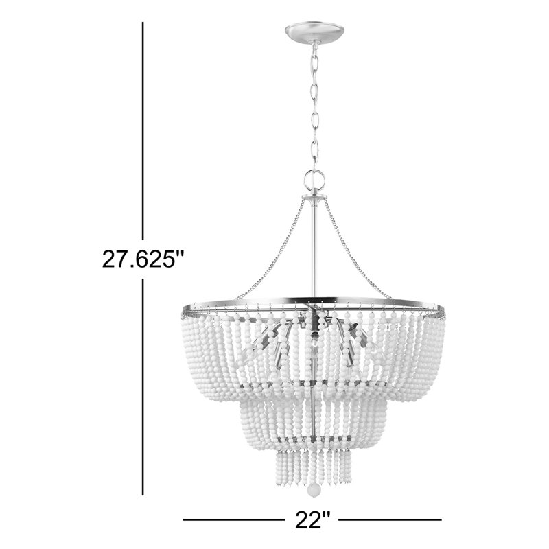Lustre spectaculaire à 6 lumières Reeves, Laiton satiné