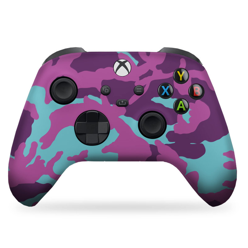 DreamController - Camouflage mauve personnalisé avec télécommande X-Box compatible avec X-Box One / Series X / S Fièrement personnalisé aux États-Unis avec impression permanente par HYDRO-DIP (PAS JUSTE UNE PEAU)