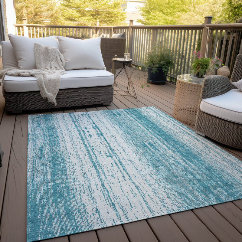 Malek Washable Abstract Indoor / Outdoor Rug, Rectangle 3' x 5'