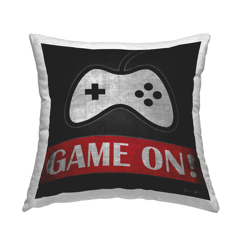 Coussin extérieur Game On Bold Gamer, Rouge