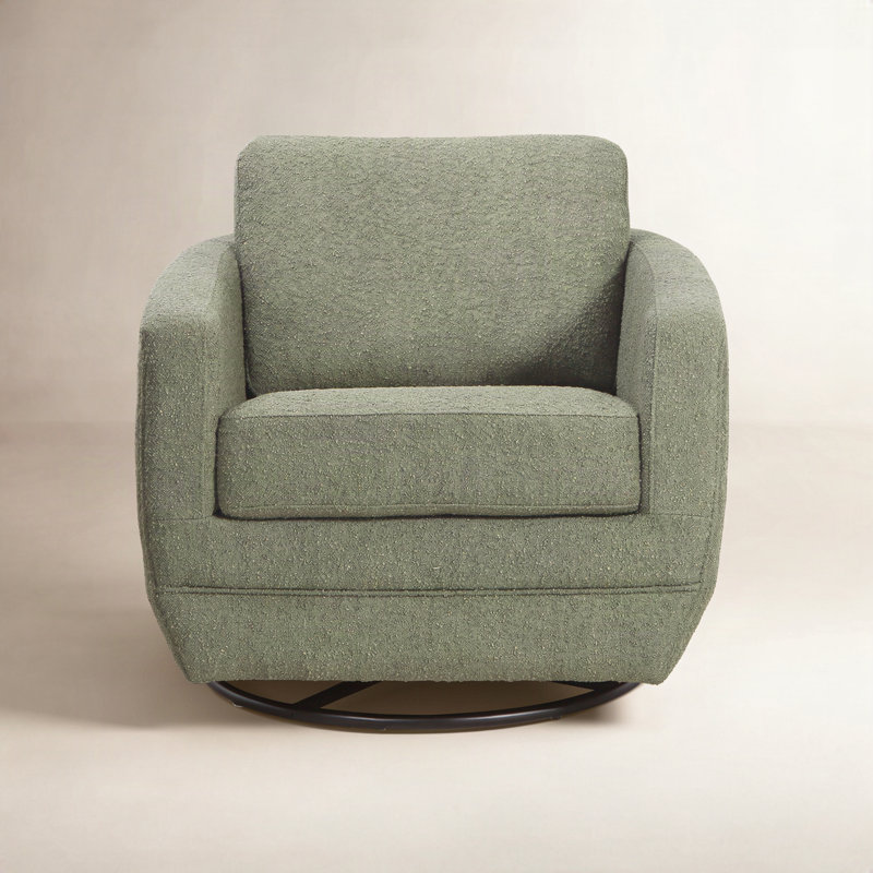 Fauteuil oscillant pivotant Gogh, Bouclé sauge
