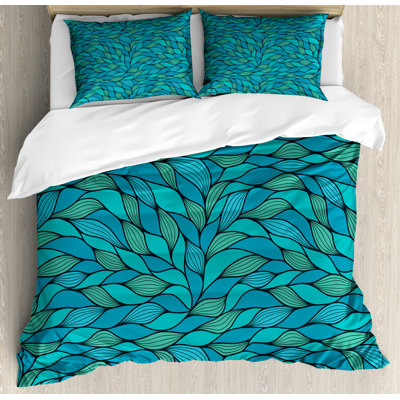 Eleanor Blue Microfibre 350 TC American Traditional Duvet Cover Set