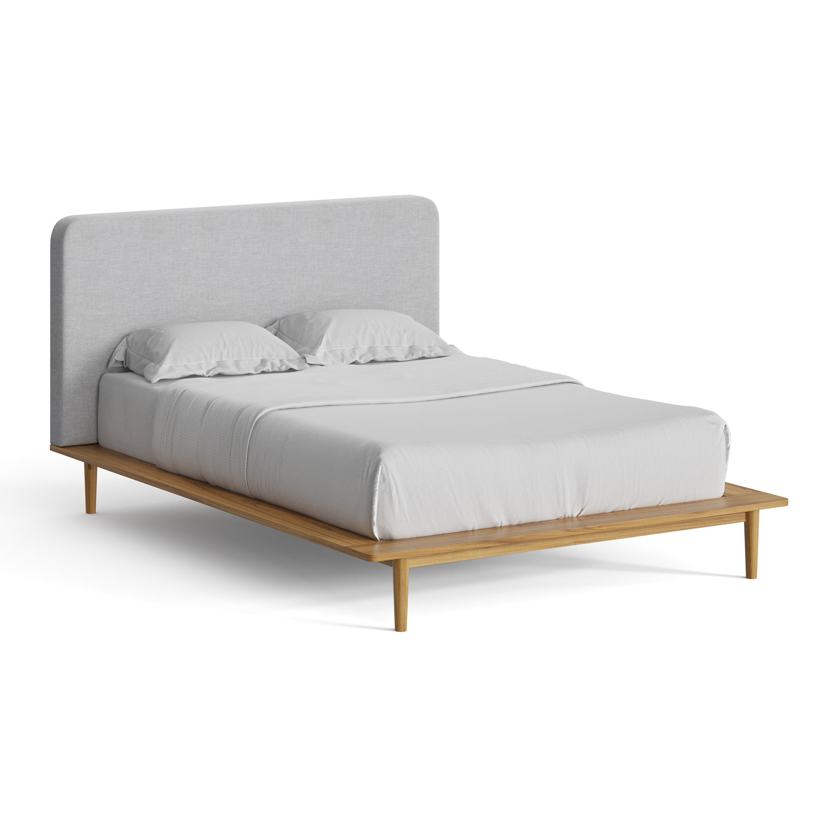 Alab Upholstered Bed, Natural, Full / Double