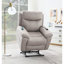 Fauteuil inclinable électrique en microfibre gris pâle polie avec fonction de levage, chauffage et massage