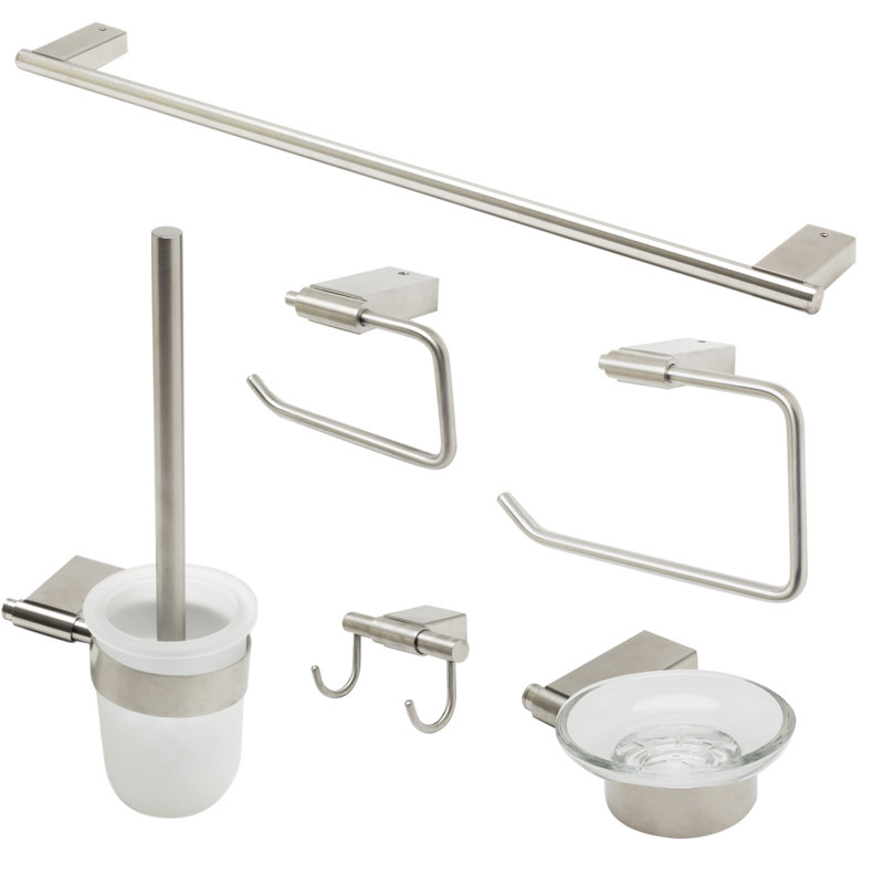 Bathroom Accessory Set, Brushed Nickel