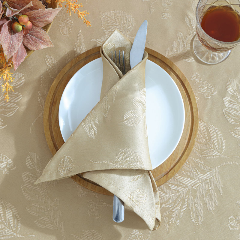 Rhone Polyester Floral Square Napkin, Taupe