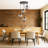 Adjustable Height 4 Lights Metal Body Cluster Pendant